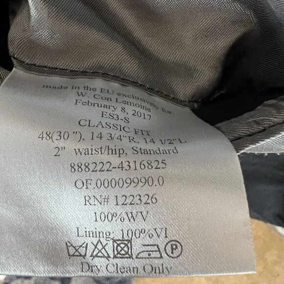 J Hilburn Blazer Jacket Mens US 50R Charcoal Gray Wool Classic Fit Surgeons Cuff - Picture 5 of 9